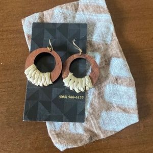 Lauhala Wrapped Earrings